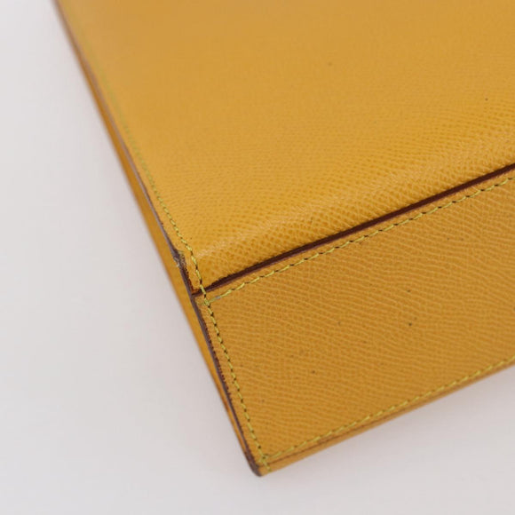 CELINE Shoulder Bag Leather Yellow Gold Auth 153948