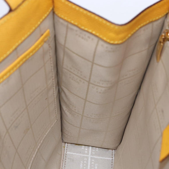 CELINE Shoulder Bag Leather Yellow Gold Auth 153948