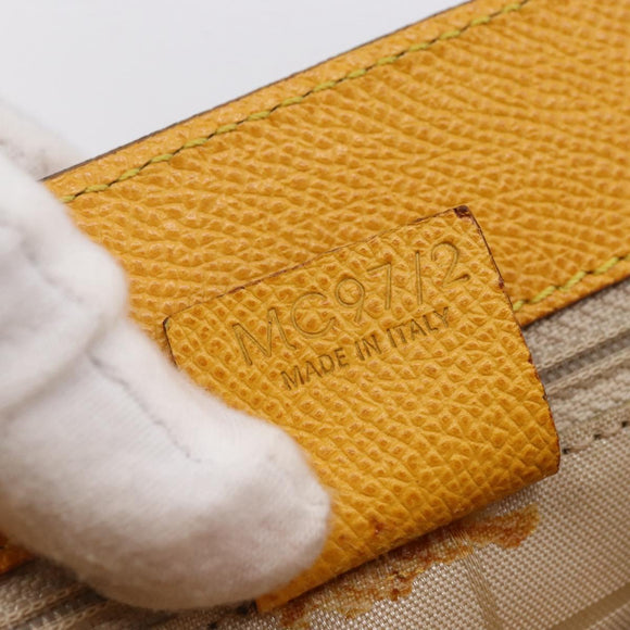 CELINE Shoulder Bag Leather Yellow Gold Auth 153948