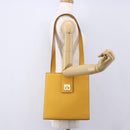 CELINE Shoulder Bag Leather Yellow Gold Auth 153948-23