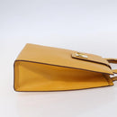 CELINE Shoulder Bag Leather Yellow Gold Auth 153948-4