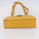 CELINE Shoulder Bag Leather Yellow Gold Auth 153948-5