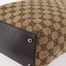 GUCCI GG Canvas Tote Bag Beige Silver 120840 Auth 153949-15