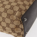 GUCCI GG Canvas Tote Bag Beige Silver 120840 Auth 153949-16