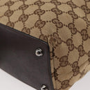 GUCCI GG Canvas Tote Bag Beige Silver 120840 Auth 153949-10