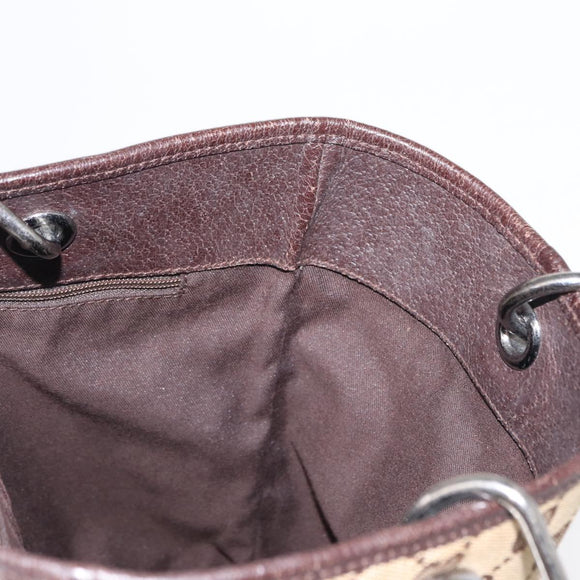 GUCCI GG Canvas Tote Bag Beige Silver 120840 Auth 153949