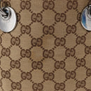 GUCCI GG Canvas Tote Bag Beige Silver 120840 Auth 153949-3