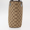 GUCCI GG Canvas Tote Bag Beige Silver 120840 Auth 153949-4