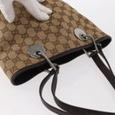 GUCCI GG Canvas Tote Bag Beige Silver 120840 Auth 153949-7