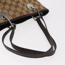 GUCCI GG Canvas Tote Bag Beige Silver 120840 Auth 153949-8