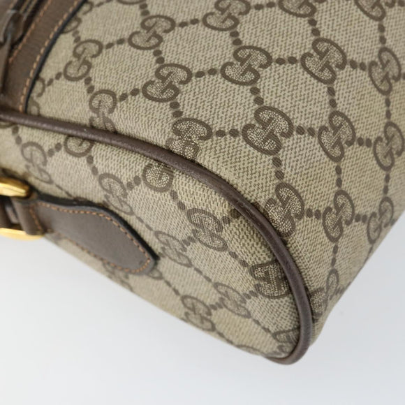 GUCCI GG Supreme Web Sherry Line Bag PVC Beige Gold 24 02 005 Auth 153950