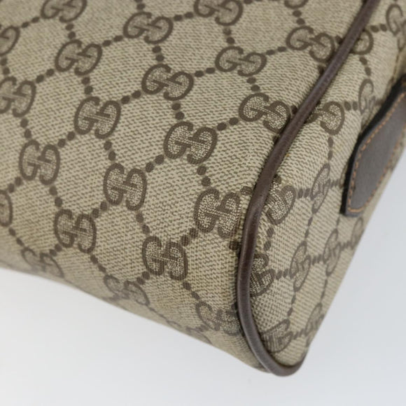 GUCCI GG Supreme Web Sherry Line Bag PVC Beige Gold 24 02 005 Auth 153950