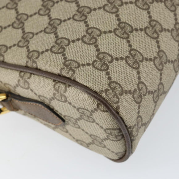 GUCCI GG Supreme Web Sherry Line Bag PVC Beige Gold 24 02 005 Auth 153950