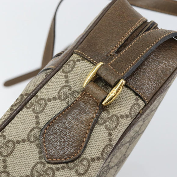 GUCCI GG Supreme Web Sherry Line Bag PVC Beige Gold 24 02 005 Auth 153950