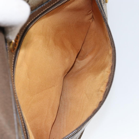 GUCCI GG Supreme Web Sherry Line Bag PVC Beige Gold 24 02 005 Auth 153950