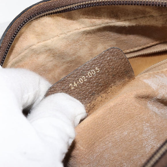 GUCCI GG Supreme Web Sherry Line Bag PVC Beige Gold 24 02 005 Auth 153950