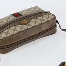 GUCCI GG Supreme Web Sherry Line Bag PVC Beige Gold 24 02 005 Auth 153950-6