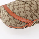 GUCCI GG Canvas Abbey Shoulder Bag Beige Gold 203257 Auth 153951-13