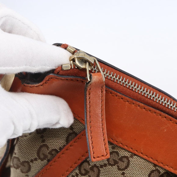 GUCCI GG Canvas Abbey Shoulder Bag Beige Gold 203257 Auth 153951