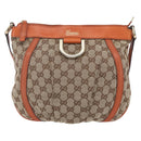 GUCCI GG Canvas Abbey Shoulder Bag Beige Gold 203257 Auth 153951-2