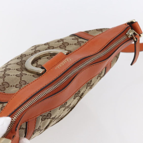 GUCCI GG Canvas Abbey Shoulder Bag Beige Gold 203257 Auth 153951