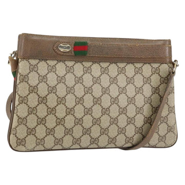 GUCCI GG Supreme Web Sherry Line Shoulder Bag PVC Beige 904 02 035 Auth 153952