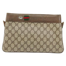 GUCCI GG Supreme Web Sherry Line Shoulder Bag PVC Beige 904 02 035 Auth 153952-2
