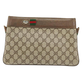 GUCCI GG Supreme Web Sherry Line Shoulder Bag PVC Beige 904 02 035 Auth 153952 - 0