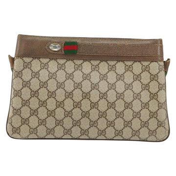 GUCCI GG Supreme Web Sherry Line Shoulder Bag PVC Beige 904 02 035 Auth 153952 - 0