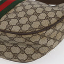 GUCCI GG Supreme Web Sherry Line Shoulder Bag PVC Beige 10 01 3840 Auth 153954-10