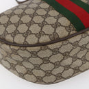 GUCCI GG Supreme Web Sherry Line Shoulder Bag PVC Beige 10 01 3840 Auth 153954-11