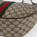 GUCCI GG Supreme Web Sherry Line Shoulder Bag PVC Beige 10 01 3840 Auth 153954-12