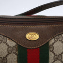 GUCCI GG Supreme Web Sherry Line Shoulder Bag PVC Beige 10 01 3840 Auth 153954-14