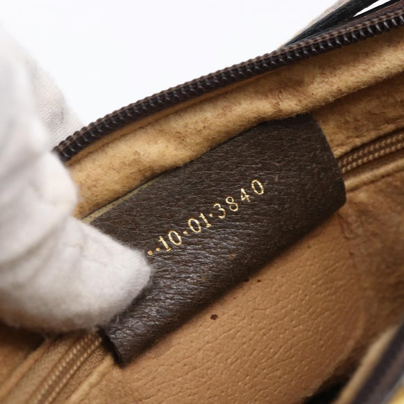 GUCCI GG Supreme Web Sherry Line Shoulder Bag PVC Beige 10 01 3840 Auth 153954