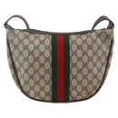 GUCCI GG Supreme Web Sherry Line Shoulder Bag PVC Beige 10 01 3840 Auth 153954-3