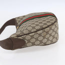 GUCCI GG Supreme Web Sherry Line Shoulder Bag PVC Beige 10 01 3840 Auth 153954-4