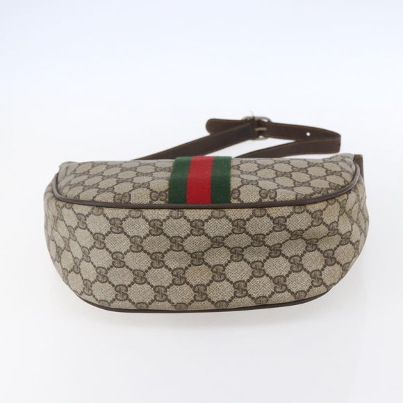 GUCCI GG Supreme Web Sherry Line Shoulder Bag PVC Beige 10 01 3840 Auth 153954