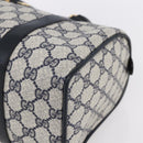 GUCCI GG Supreme Sherry Line Boston Bag PVC Navy Gold Red 116 02 006 Auth 153955-10