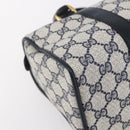 GUCCI GG Supreme Sherry Line Boston Bag PVC Navy Gold Red 116 02 006 Auth 153955-11