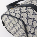 GUCCI GG Supreme Sherry Line Boston Bag PVC Navy Gold Red 116 02 006 Auth 153955-13