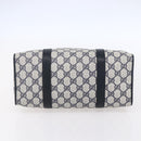 GUCCI GG Supreme Sherry Line Boston Bag PVC Navy Gold Red 116 02 006 Auth 153955-9