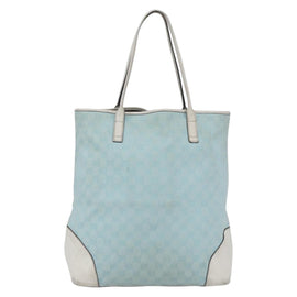 GUCCI GG Canvas Tote Bag Outlet Light Blue 263345 Auth 153956 - 0