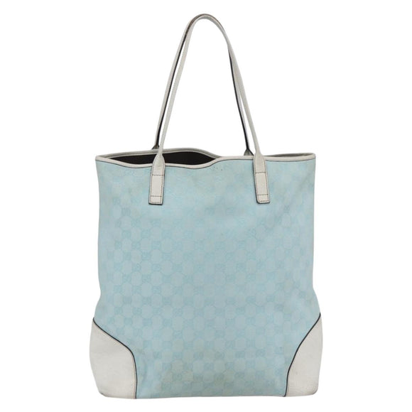 GUCCI GG Canvas Tote Bag Outlet Light Blue 263345 Auth 153956