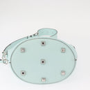 Salvatore Ferragamo Gancini Shoulder Bag Leather Light Blue Silver Auth 153957-6