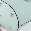 Salvatore Ferragamo Gancini Shoulder Bag Leather Light Blue Silver Auth 153957-15