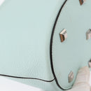 Salvatore Ferragamo Gancini Shoulder Bag Leather Light Blue Silver Auth 153957-16