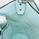 Salvatore Ferragamo Gancini Shoulder Bag Leather Light Blue Silver Auth 153957-21