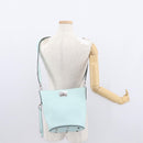 Salvatore Ferragamo Gancini Shoulder Bag Leather Light Blue Silver Auth 153957-24