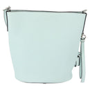 Salvatore Ferragamo Gancini Shoulder Bag Leather Light Blue Silver Auth 153957-3
