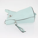 Salvatore Ferragamo Gancini Shoulder Bag Leather Light Blue Silver Auth 153957-5